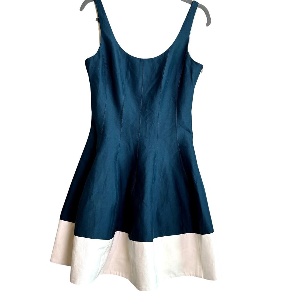 Halston Formal Date Cocktail Prom Wedding Party Flare Teal Mini Dress Teal 8